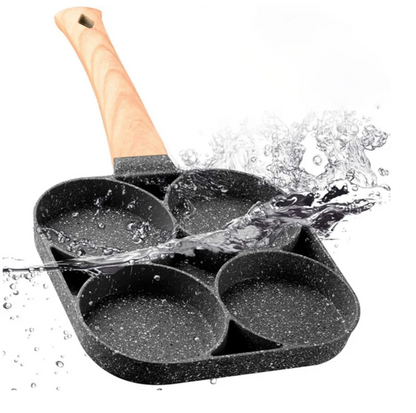Sartén Antiadherente de 4 Compartimentos – Cocina Fácil, Rápida y Saludable | Ideal para Huevos, Pancakes y Desayunos Perfectos
