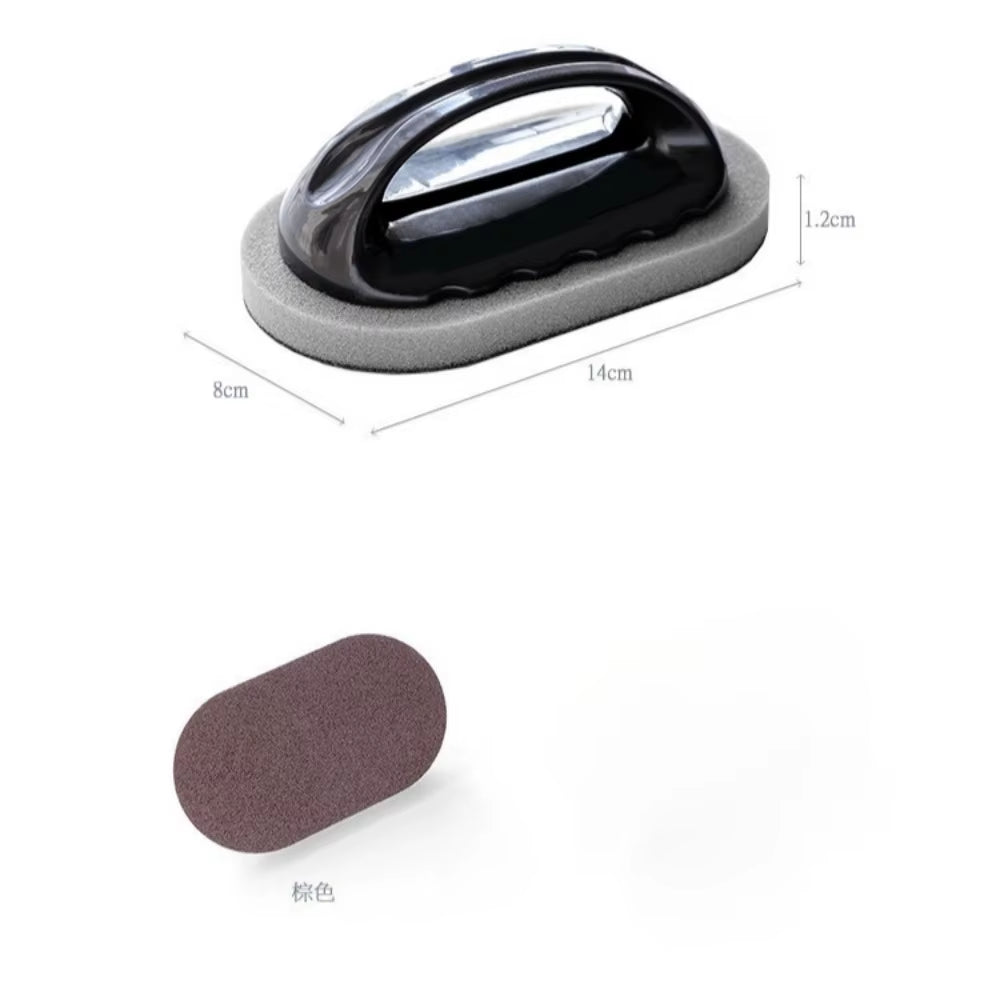 Magic Emery Sponge Brush Wipe Eraser Cleaner Kitchen Bath Rust Strong Decontamination Cleaning Tools with Handle Household Tools